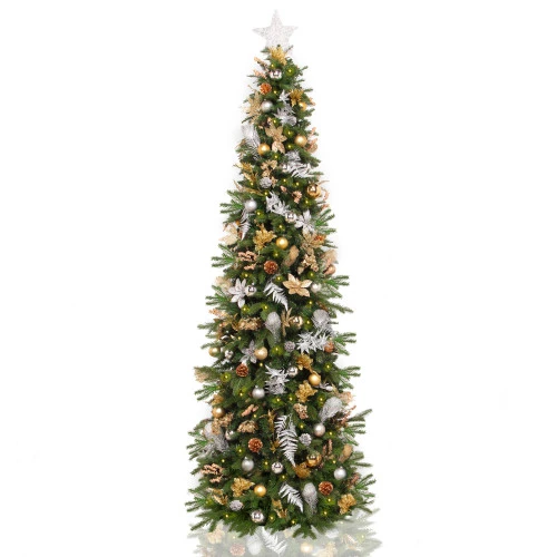 7.5' Pre-Lit Pre-Decorated Gold And Silver Artificial Christmas Tree – Clear LED Lights 3 7.5' Pre-Lit Pre-Decorated Gold And Silver Artificial Christmas Tree – Clear LED Lights