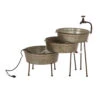 30" Silver Vintage Galvanized 3-Tiered Stacked Tubs Outdoor Garden Fountain -Ornaments Store dglit 1415202298 1 50655.1588414870