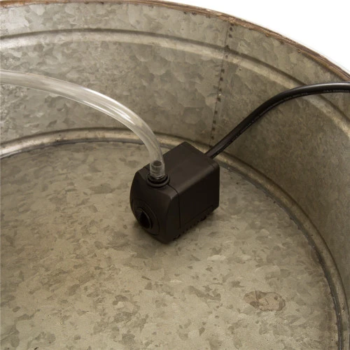 30" Silver Vintage Galvanized 3-Tiered Stacked Tubs Outdoor Garden Fountain 4 30" Silver Vintage Galvanized 3-Tiered Stacked Tubs Outdoor Garden Fountain - Image 2