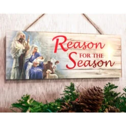 Christmas Central Red And Blue Reason For The Season Christmas Rectangular Sign With Rope Hanger 4" X 10" 10 Christmas Central Red And Blue Reason For The Season Christmas Rectangular Sign With Rope Hanger 4" X 10" -Ornaments Store dglow a1012 4 43903.1587644198