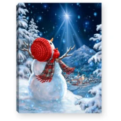 8" White And Red Christmas Snowman Lighted Tabletop Decor