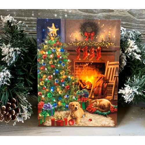 8" Green And Red Christmas Pets Lighted Table Decor 4 8" Green And Red Christmas Pets Lighted Table Decor - Image 2