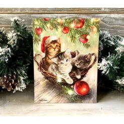 8" Green And Red Christmas Kittens Lighted Tabletop Decor -Ornaments Store dglow a1043 2 46356.1587644276