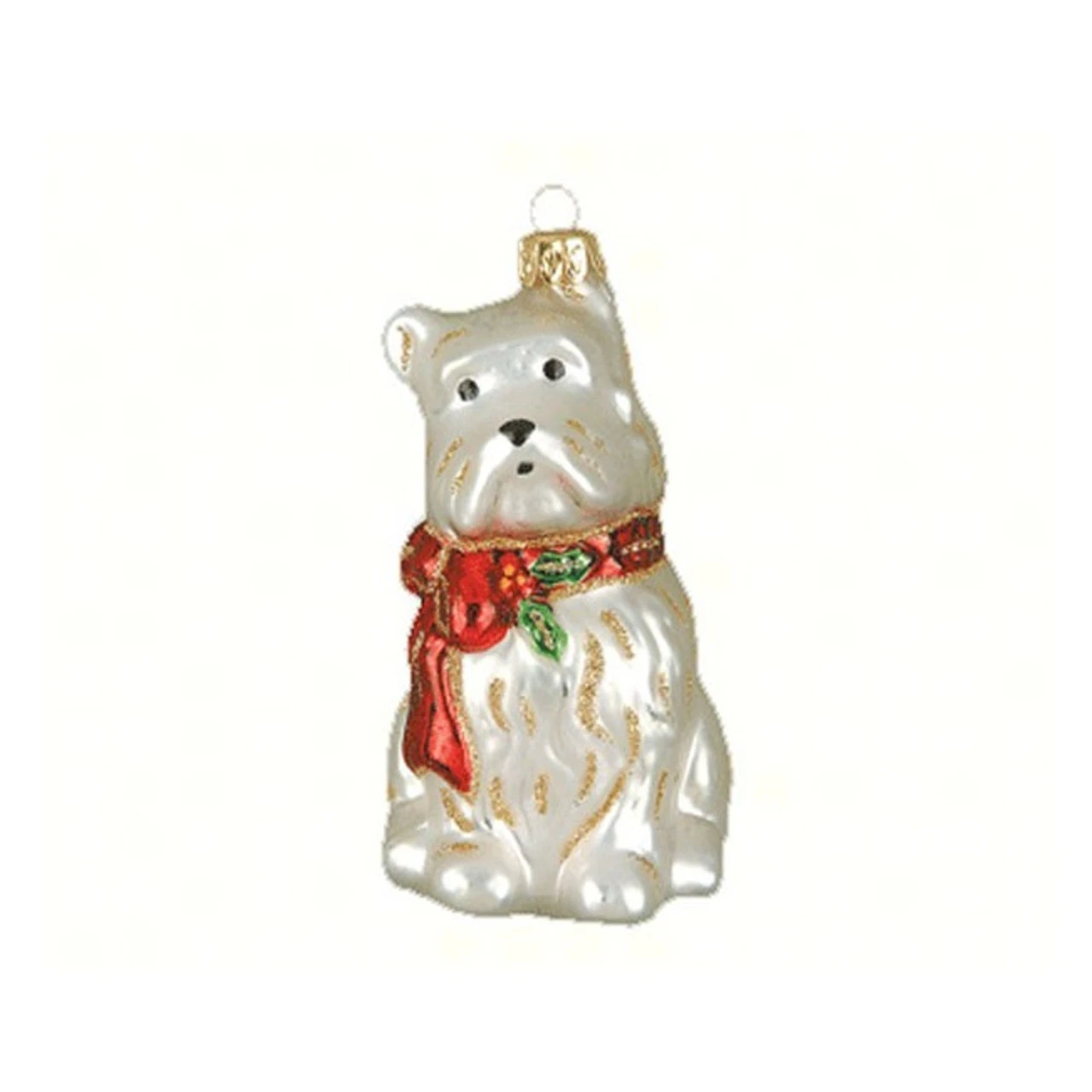 5.25" White Holly Berry Westie Hand Blown Glass Hanging Figurine Ornament - 33479819 3 5.25" White Holly Berry Westie Hand Blown Glass Hanging Figurine Ornament - 33479819