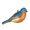 4" Blue And Gold Bird Hand Blown Glass Hanging Figurine Ornament -Ornaments Store dgold cobanec233 47329.1588362120