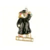 5.5” Black And Silver Graduation Bear Hand Blown Glass Hanging Figurine Ornament -Ornaments Store dgold cobanec367 22884.1588344303