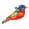 4” Orange And Blue Painted Bunting Hand Blown Glass Hanging Figurine Ornament -Ornaments Store dgold cobanec382 58978.1588362127