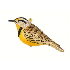 5.5" Yellow And Brown Meadowlark Hanging Glass Ornament - 33479881