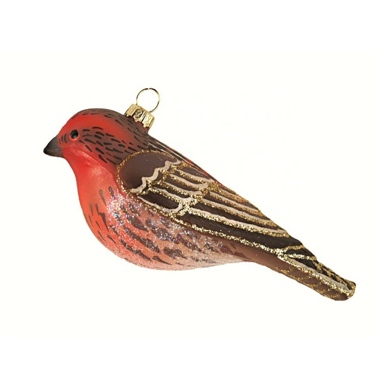 5.5" Red And Brown House Finch Hanging Glass Ornament - 33479883 3 5.5" Red And Brown House Finch Hanging Glass Ornament - 33479883