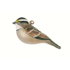 4" Brown And White Throated Sparrow Hanging Glass Ornament - 33479885