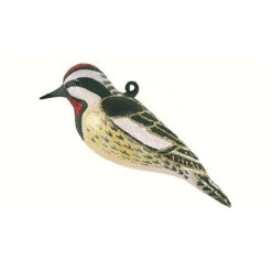 4.75" Green And Yellow Bellied Sapsucker Hanging Glass Ornament - 33479886