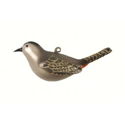 4.25" Gray And Gold Catbird Hanging Glass Ornament - 33479887