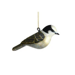 4.5 Glittery Silver And Gray Jay Hanging Glass Ornament - 33479890