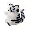 4" White And Black Fat Cat Glass Figurine Decoration - 33480175 -Ornaments Store dgold ma 079 54722.1588350502