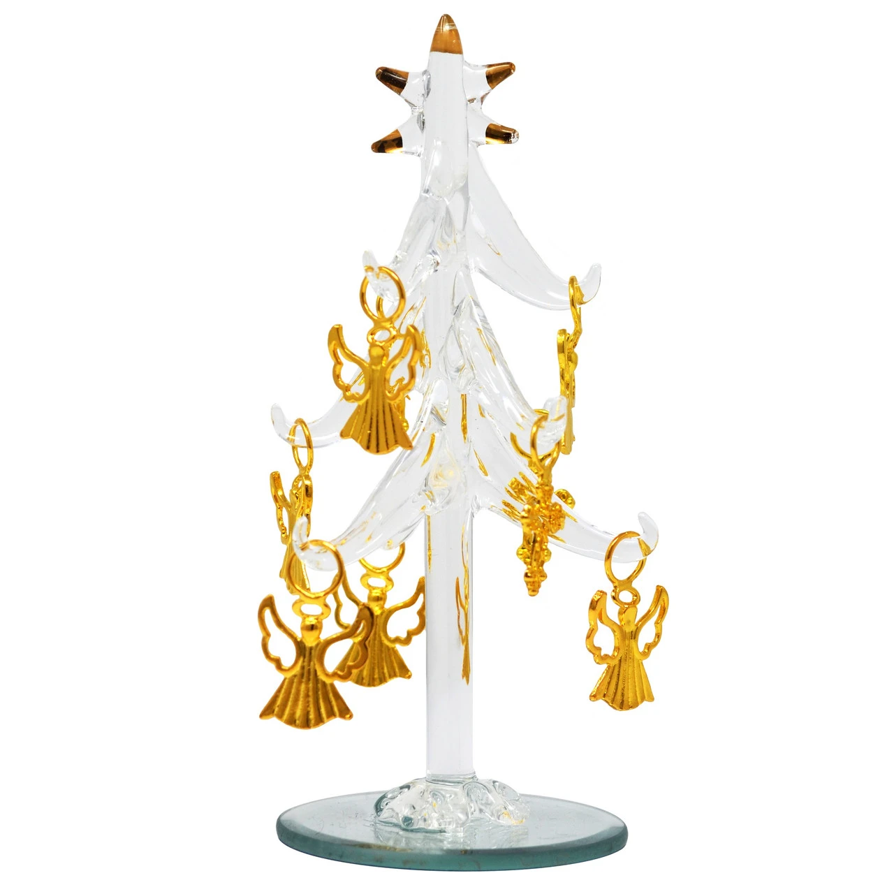 6" Clear Tree Glass With Gold Colored Angel Ornaments - 33480496 3 6" Clear Tree Glass With Gold Colored Angel Ornaments - 33480496