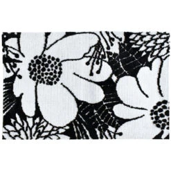 1.75' X 2.75' Feelin Groovy Black And White Rectangular Area Throw Rug