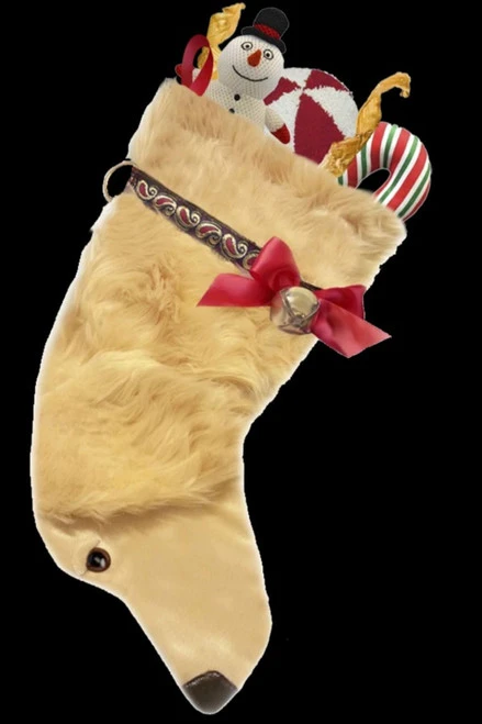 21.5" Beige Golden Retriever Dog Christmas Stocking 3 21.5" Beige Golden Retriever Dog Christmas Stocking