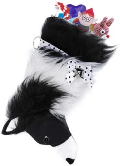 20" Black And White Border Collie Dog Christmas Stocking