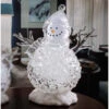 Set Of 2 Clear And Orange Contemporary Large Silver Glitter Snowmen LED Lighted Tabletop Decor 17" -Ornaments Store dice 10102 04070.1588406034