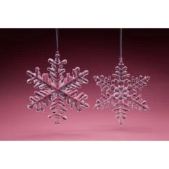 Pack Of 24 Clear Snowflake Christmas Hanging Ornament 12.5"