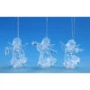 Set Of 6 Clear And Gold Cherub Triplet Hanging Christmas Ornament 7"