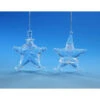 Set Of 4 Clear Santa And Snowman Star Hanging Christmas Ornament 5.25"