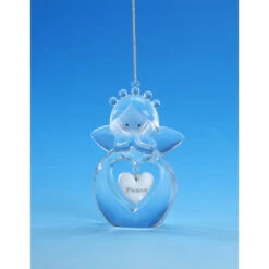 Set Of 4 Clear And White Cute "Peace" Angel Hanging Christmas Ornament 5.25" - 33834889
