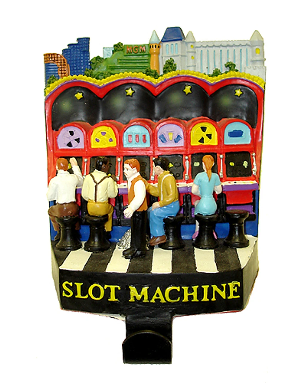 5.75" Red And Black Casino Gambling Slot Machine Christmas Stocking Holder 3 5.75" Red And Black Casino Gambling Slot Machine Christmas Stocking Holder