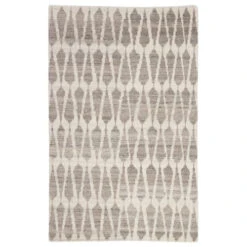 Christmas Central 8.5' X 11.5' Ivory And Gray Geometric Hand Knotted Area Throw Rug