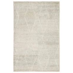 Christmas Central 8' X 11' Gray And Ivory Geometric Hand Woven Rectangular Area Throw Rug
