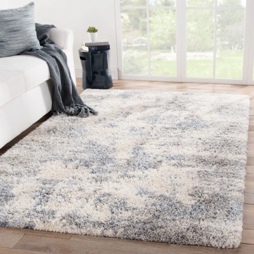Christmas Central 5.25' X 7.5' Gray And Blue Distressed Rectangular Area Throw Rug 7 Christmas Central 5.25' X 7.5' Gray And Blue Distressed Rectangular Area Throw Rug - Image 5