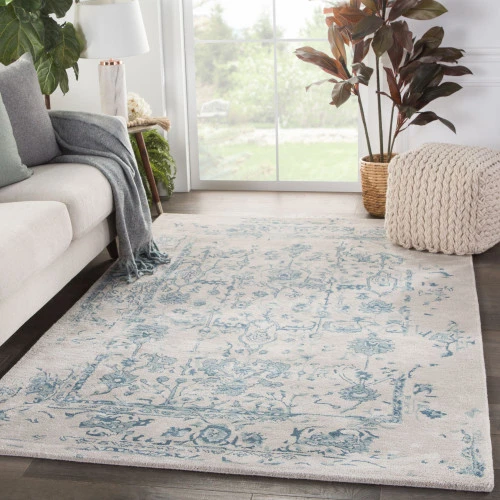 Christmas Central 9' X 12' Gray And Blue Oriental Handmade Rectangular Area Throw Rug 7 Christmas Central 9' X 12' Gray And Blue Oriental Handmade Rectangular Area Throw Rug - Image 5