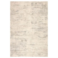 Christmas Central 5' X 7.5' Ivory And Smoke Gray Modern Rectangular Area Throw Rug