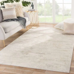 Christmas Central 5' X 7.5' Ivory And Smoke Gray Modern Rectangular Area Throw Rug -Ornaments Store djri rug143756 5 40420.1588349270
