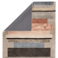 Christmas Central 5' X 8' Gray And Black Geometric Hand Tufted Rectangular Area Throw Rug -Ornaments Store djri rug143924 3 02068.1664466373
