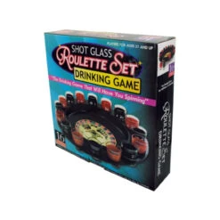 Black And Red Roulette 16-Piece Shot Glass Drinking Game Set