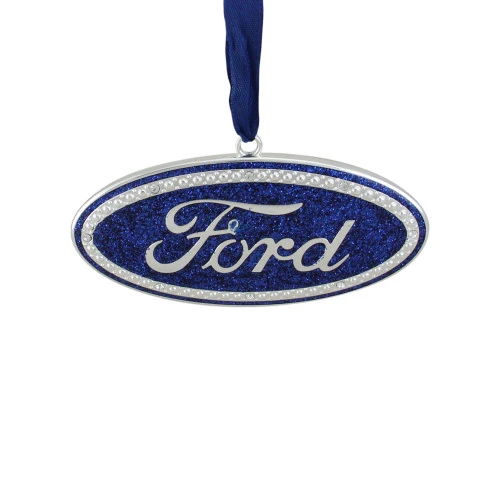 Northlight 4" Officially Licensed Blue "Ford" Logo Silver Plated Christmas Tree Ornament 3 Northlight 4" Officially Licensed Blue "Ford" Logo Silver Plated Christmas Tree Ornament