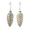Set Of 2 Silver And Green Pinecone Hanging Christmas Ornaments 4" -Ornaments Store dlow sn7530 82199.1588393579