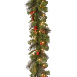 Christmas Central 9' X 10" Pre-Lit Crestwood Spruce Artificial Christmas Garland - Clear Lights -Ornaments Store dnat20cw7 306 9a 1 2 07602.1664033308