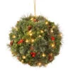 Christmas Central 12" Pre-Lit Artificial Kissing Ball Ornament - Warm White LED Lights -Ornaments Store dnat20cw7 318 12b 1 65888.1665174052