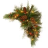 Christmas Central 30" Pre-Lit Green And Brown Artificial Pine Christmas Swag - LED Lights