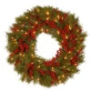 Christmas Central 24" Pre-Lit B/O LED Valley Pine Artificial Christmas Wreath – Warm White Lights -Ornaments Store dnat20dc13 157 24wb 1 79525.1588344930
