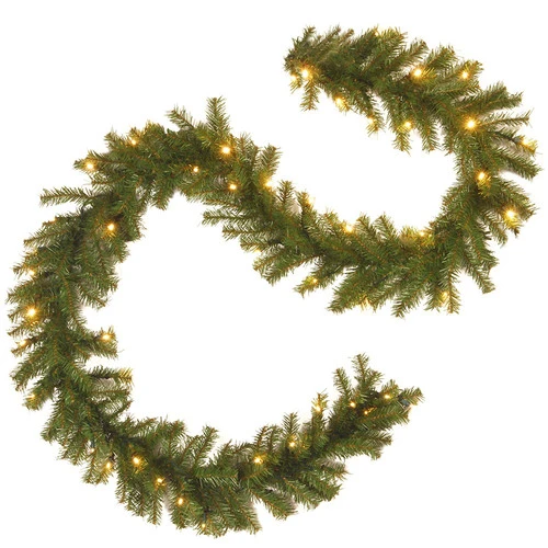9' X 10 B And O Pre-Lit Norwood Fir Artificial Christmas Garland – Warm White LED Lights 4 9' X 10 B And O Pre-Lit Norwood Fir Artificial Christmas Garland – Warm White LED Lights - Image 2