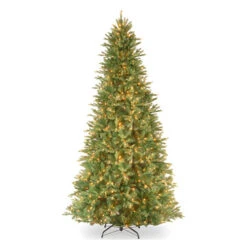 Christmas Central 12โ Pre-Lit Slim Giant Tiffany Fir Artificial Christmas Tree, White Lights