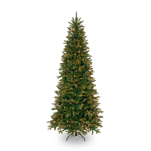 Christmas Central 9' Pre-Lit Slim Tiffany Fir Artificial Christmas Tree, Clear Lights 3 Christmas Central 9' Pre-Lit Slim Tiffany Fir Artificial Christmas Tree, Clear Lights