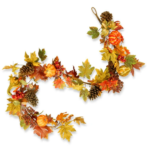 Christmas Central 72" Decorated Maple Leaf Artificial Garland 3 Christmas Central 72" Decorated Maple Leaf Artificial Garland