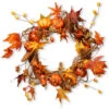 Christmas Central Maple Leaf And Pumpkin Wreath - 20-Inch, Unlit -Ornaments Store dnat20rahve28090w060188a 49493.1588393488