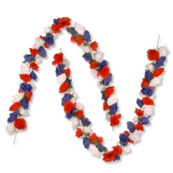 6” Patriotic Rose Garland Two Pack