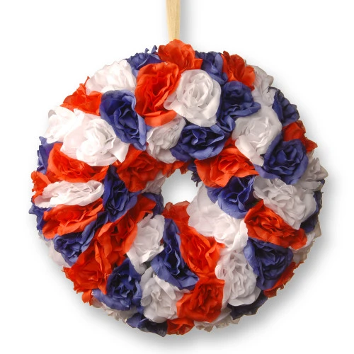 Christmas Central 14" Patriotic Rose Wreath 3 Christmas Central 14" Patriotic Rose Wreath