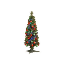 Christmas Central 3' Pre-lit Fiber Optic Fireworks Artificial Christmas Tree With Ball Ornaments, Multi Lights